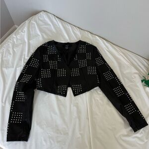 Forever 21 Black Studded Leather Jacket